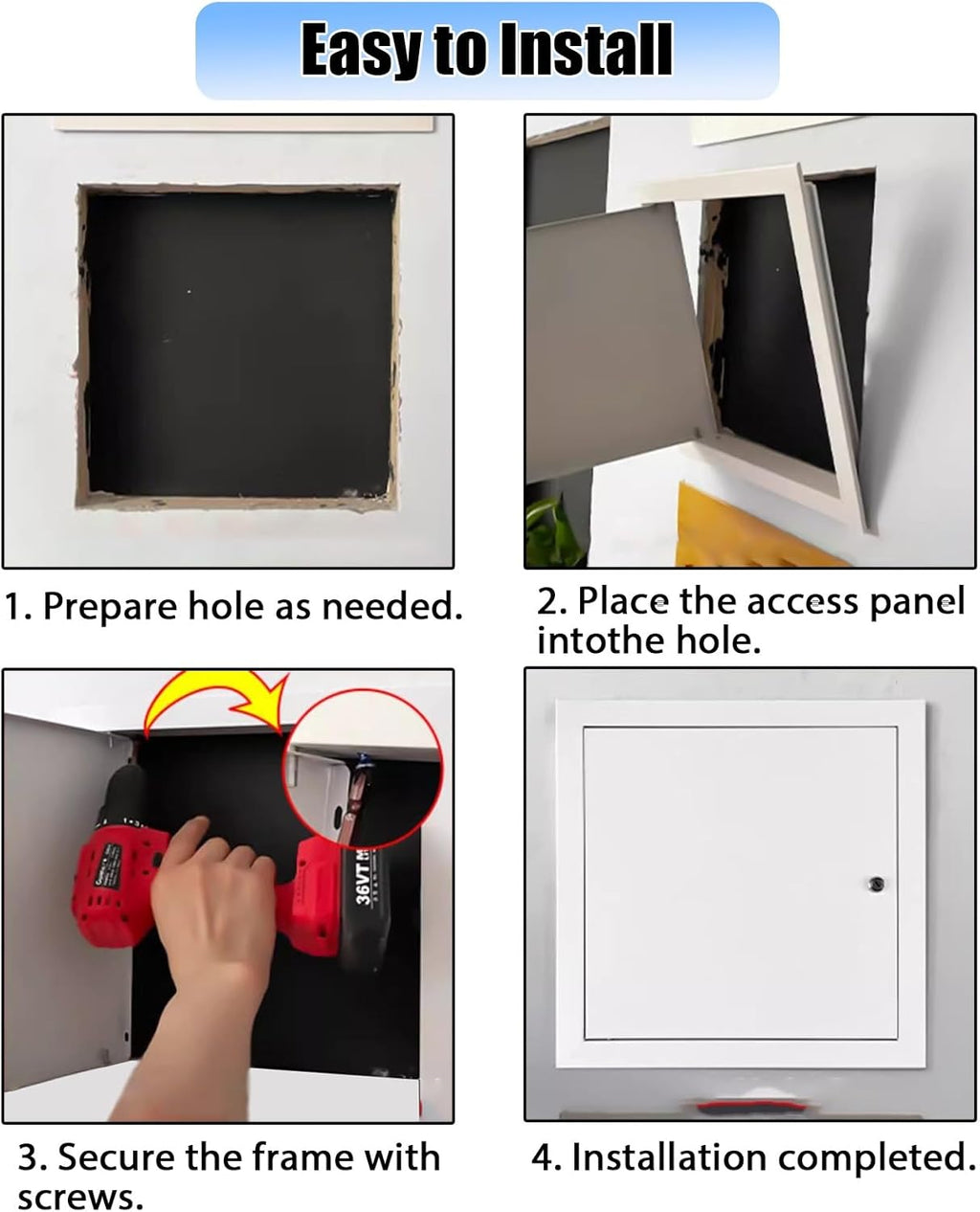 Kunovo Attic Access Hole Door Cover in Ceiling, Lockable Electrical and Plumbing Access Panel Concealed, Metal Inspection Hatch for Hotel/Residential(30x65 cm (12x26 in))