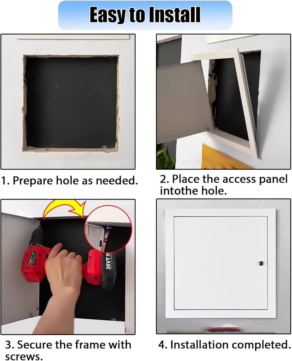 Kunovo Attic Access Hole Door Cover in Ceiling, Lockable Electrical and Plumbing Access Panel Concealed, Metal Inspection Hatch for Hotel/Residential(45x85 cm (18x34 in))