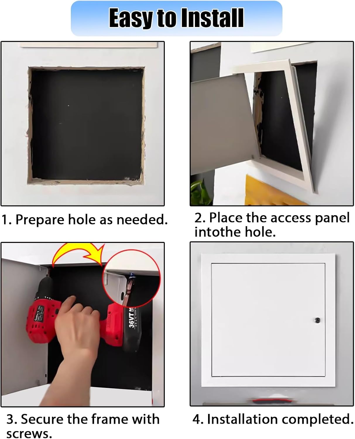 Kunovo Attic Access Hole Door Cover in Ceiling, Lockable Electrical and Plumbing Access Panel Concealed, Metal Inspection Hatch for Hotel/Residential(45x85 cm (18x34 in))