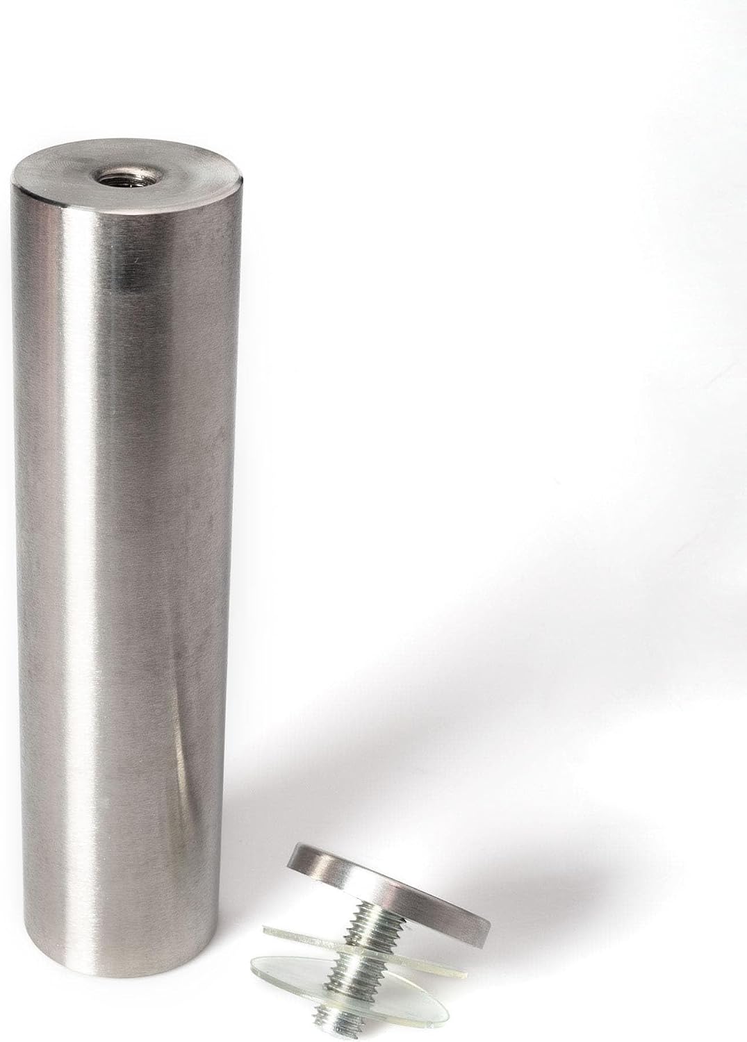 Stainless Steel Standoff 1-1/2 Inch Diameter x 6 Inch Barrel Length Brushed Finish for PVC, Glass and Acrylic Sign Stand Off Wall Anchors and Screws 20 Piece Store/Restaurant Pack