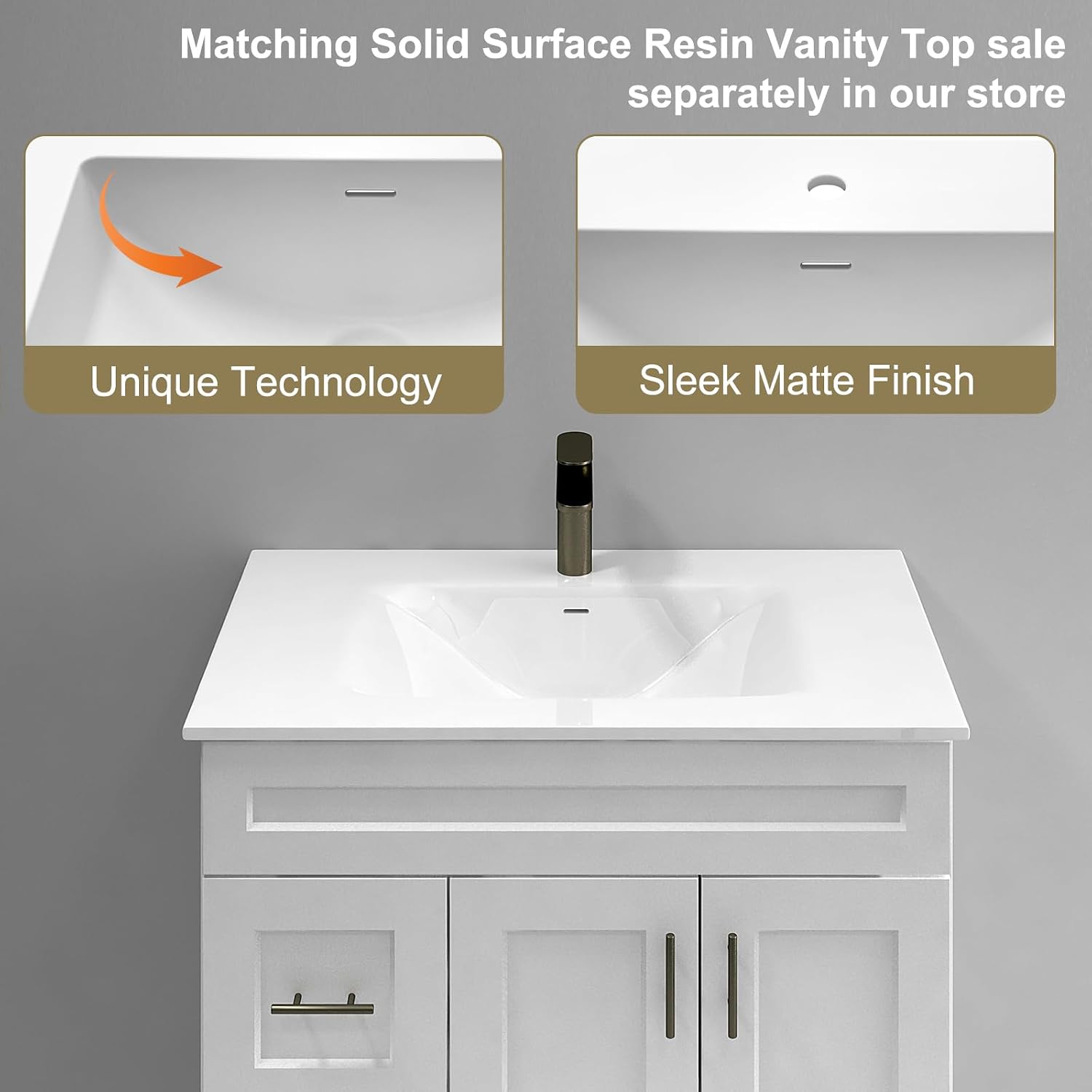 White Shaker Bathroom Vanity Sink Base with Drawers 36' Ready-to-Assemble Cabinet