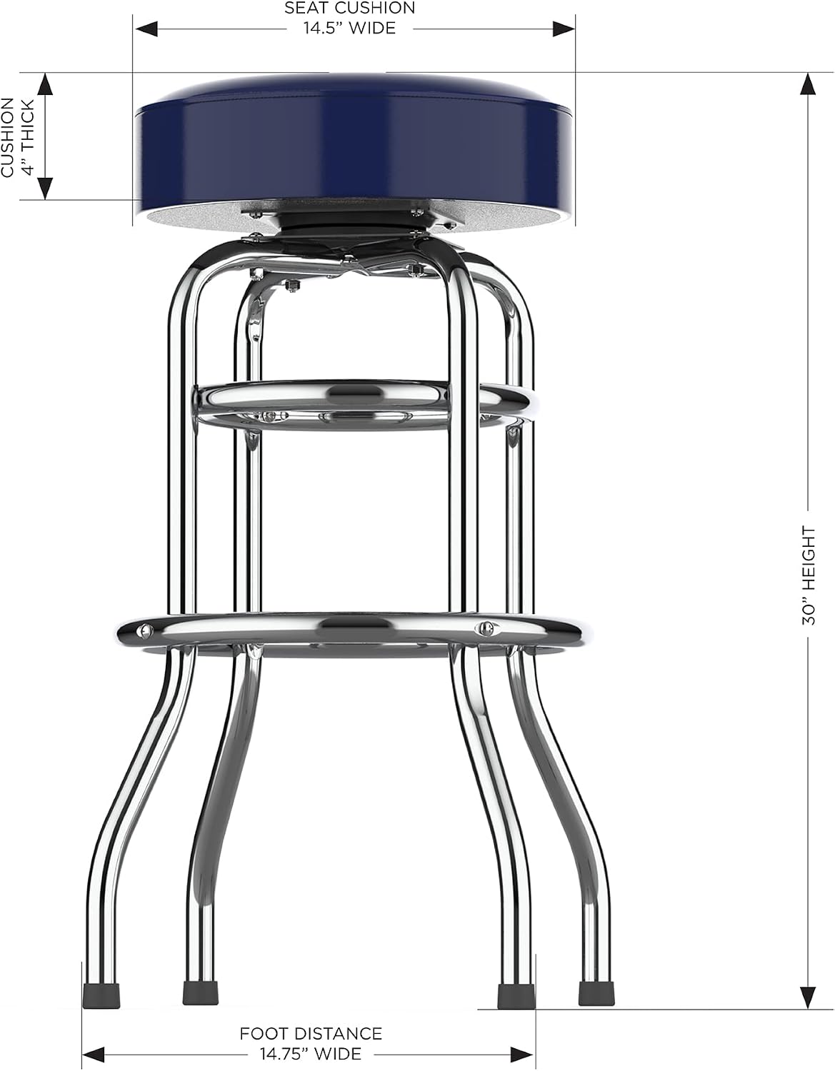 Imperial Denver Broncos Team Chrome Bar Stool