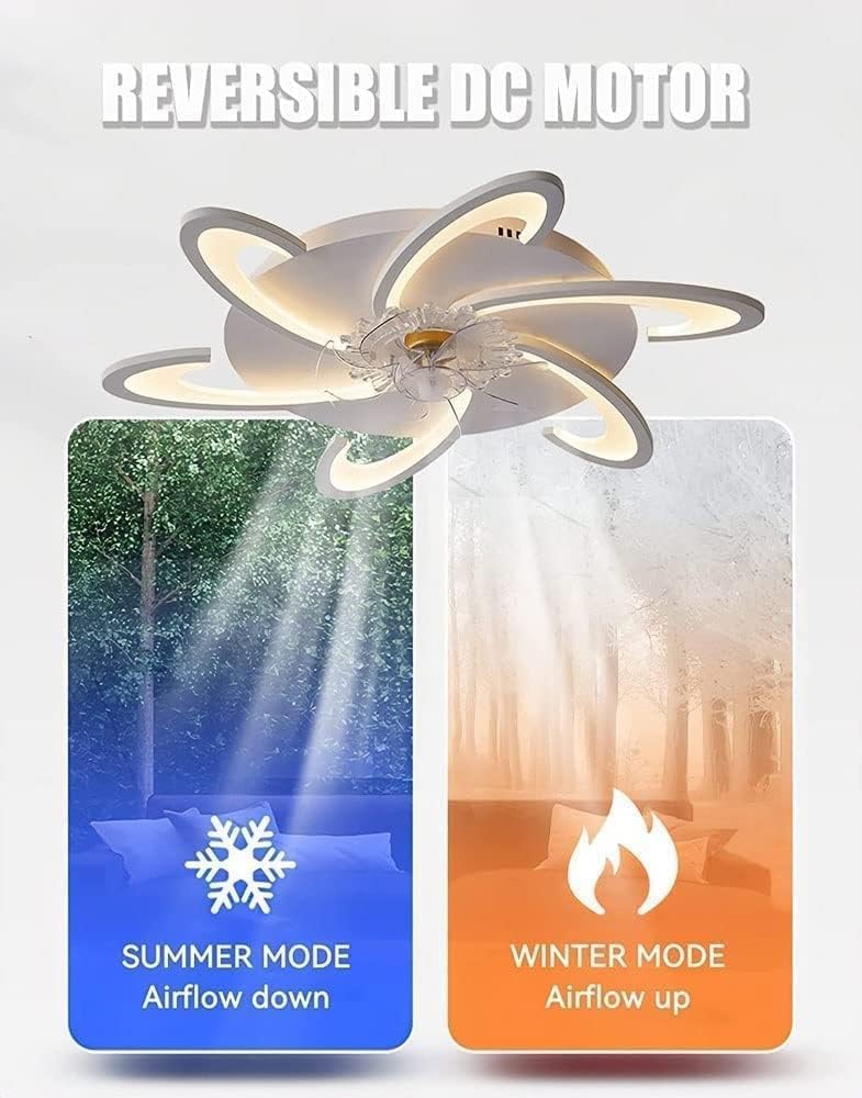 Nordic Black Ceiling Fan Light with Remote Control Silent Ceiling Fan with Lights DC Motor 6-Speed Dimmable Ultra Thin Ceiling Fan Lamp for Bedroom Lounge Kitchen LED Boy Girl