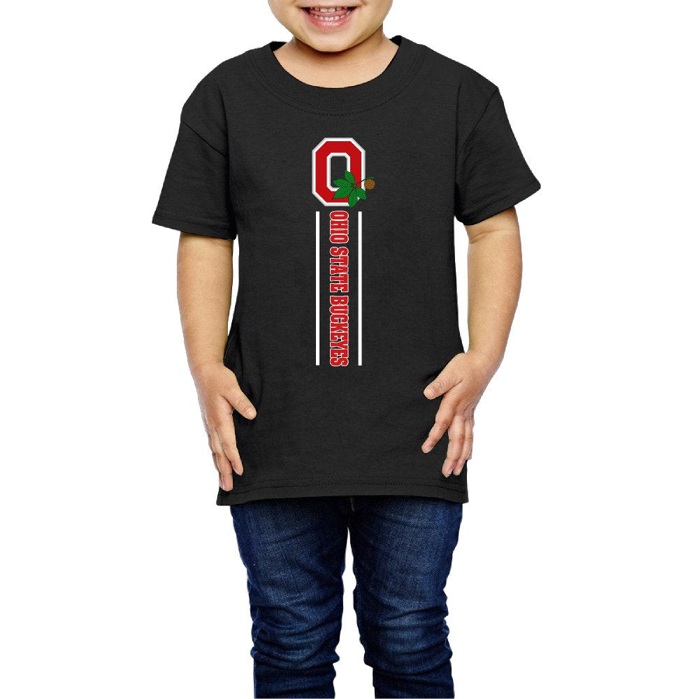 AK79 Kids 2-6 Years Old Boys and Girls Tee Ohio State Buckeyes Team Logo Black Size 2 Toddler