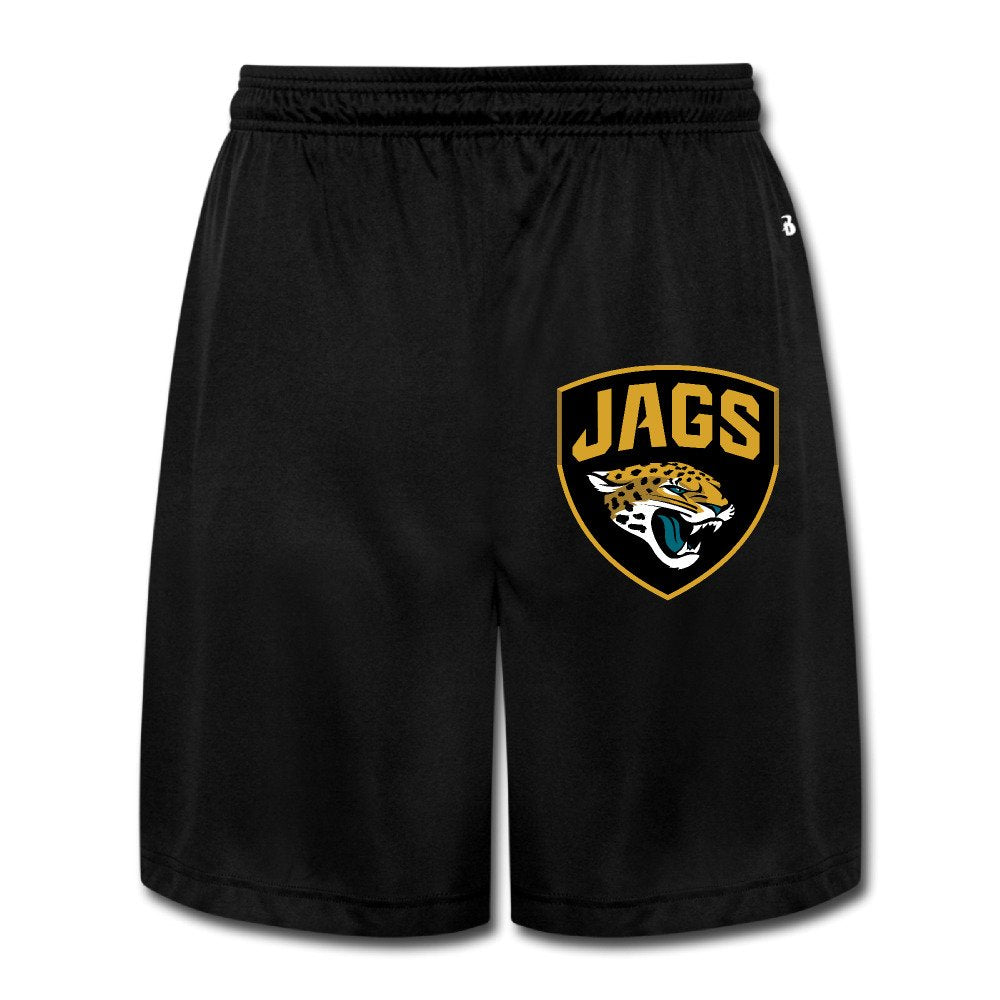 AmFUN Men's Jaguars Football Logo Shorts Sweatpants Black