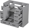 Favfurish 36' Bathroom Vanity Without Top Sink,6-Drawer Freestanding Cabinet Base with Multi-Functional Divider & Adjustable Shelf,Solid Wood MDF Vanity Only, Water Resistant,Grey