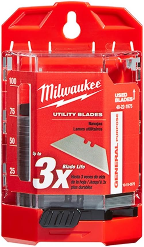 Milwaukee 48-22-1975 General Purpose Utility Blades with Dispenser (75-Piece) New 12 Pack