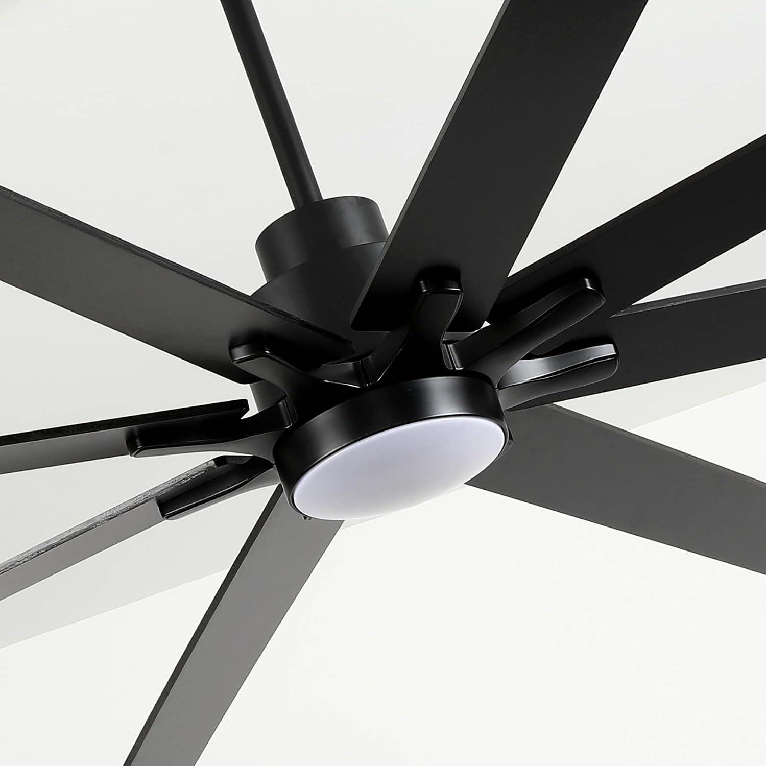 84 Inch Large Size With Light Kit & Remote Control 8 PCS Blades Ceiling Fan 3 Color Dimmable Led Dc Motor Reversible 6 Speed Quiet Remote Control Ceiling Fan For Living Room Bedroom Indoor Matte Black