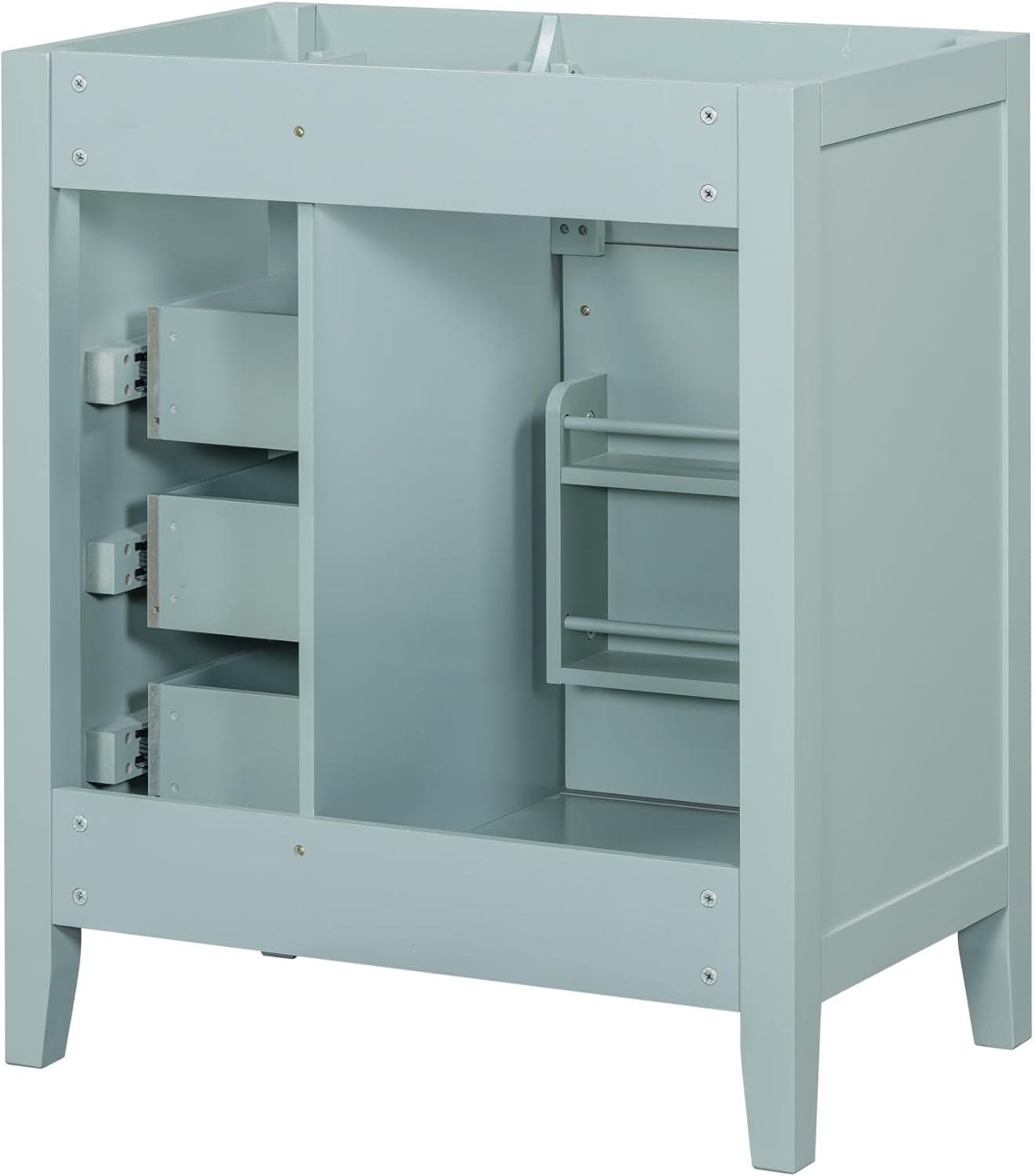 30 Inch Bathroom Vanity Without Sink, Base Only, Storage Cabinet with Doors and Drawers, Green
