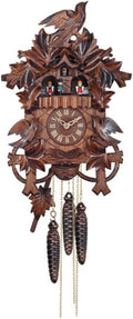 One Day Musical Cuckoo Clock with Hand Carved Birds, Leaves, and Nest