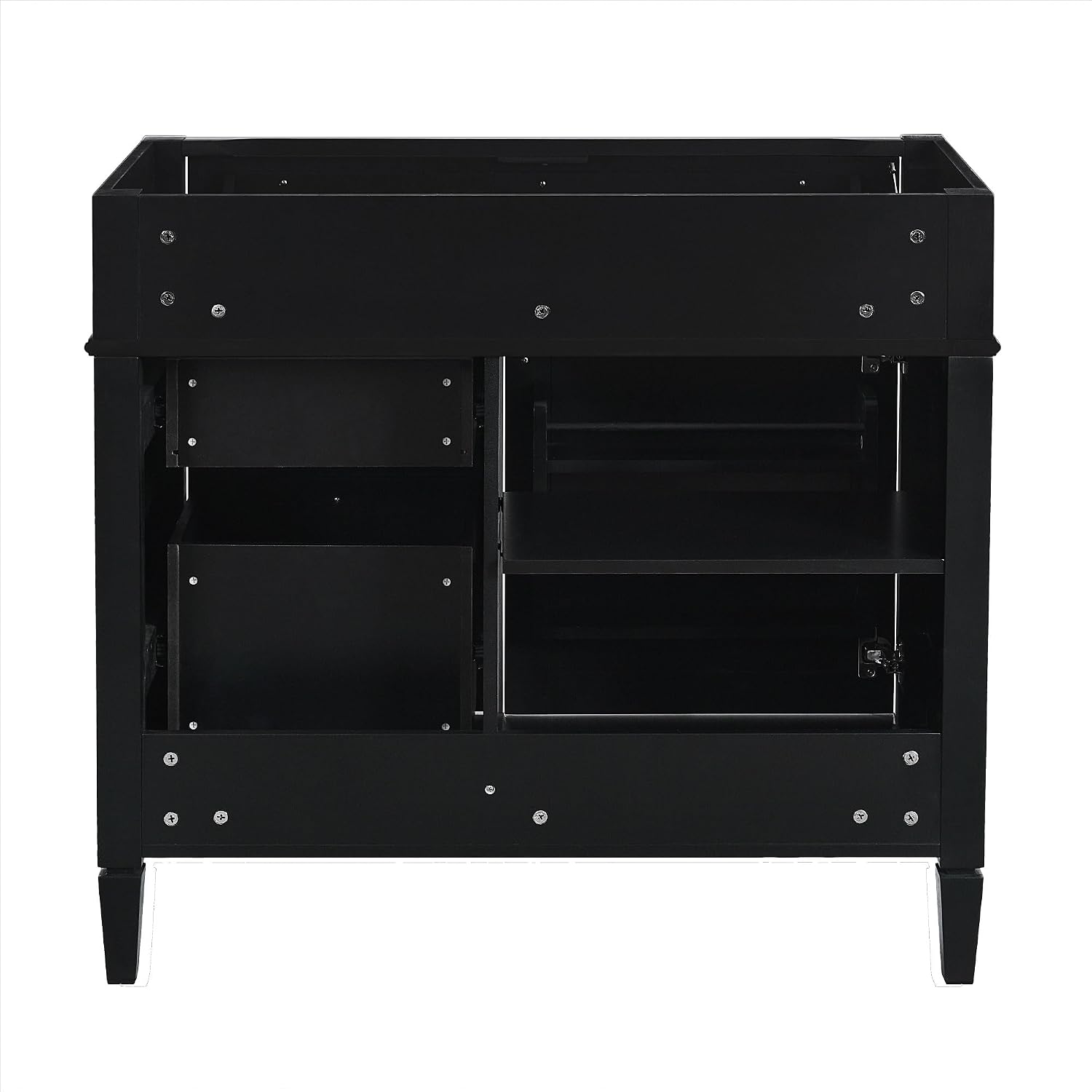 36'' Bathroom Vanity Without Top Sink, Modern Bathroom Storage Cabinet with 2 Drawers and a Tip-Out Drawer, Only Cabinet, Black