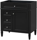Favfurish 30' Bathroom Vanity Without Top Sink,Modern Freestanding Bath Storage Cabinet with 2 Soft-Close Drawers & Tip-Out Tray,Solid Wood Vanity Only w/Adjustable Shelf & Door Organizer,Black