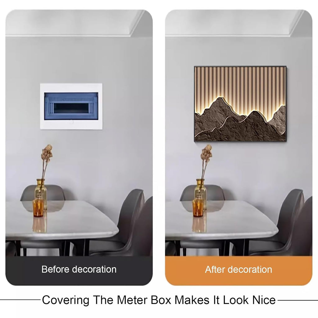 Wall Mounted Electrical Panel Cover, Breaker Box Cover Decorative, Hide Paintings Wall Art with Frame, Crystal Porcelain for Living Room and Office(Blue 3,60 * 50cm/23.6 * 19.7in)