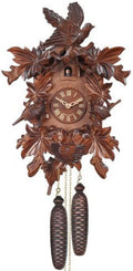 Eight Day Cuckoo Clock with Hand Carved Leaves, Birds and Bird Nest with Chicks