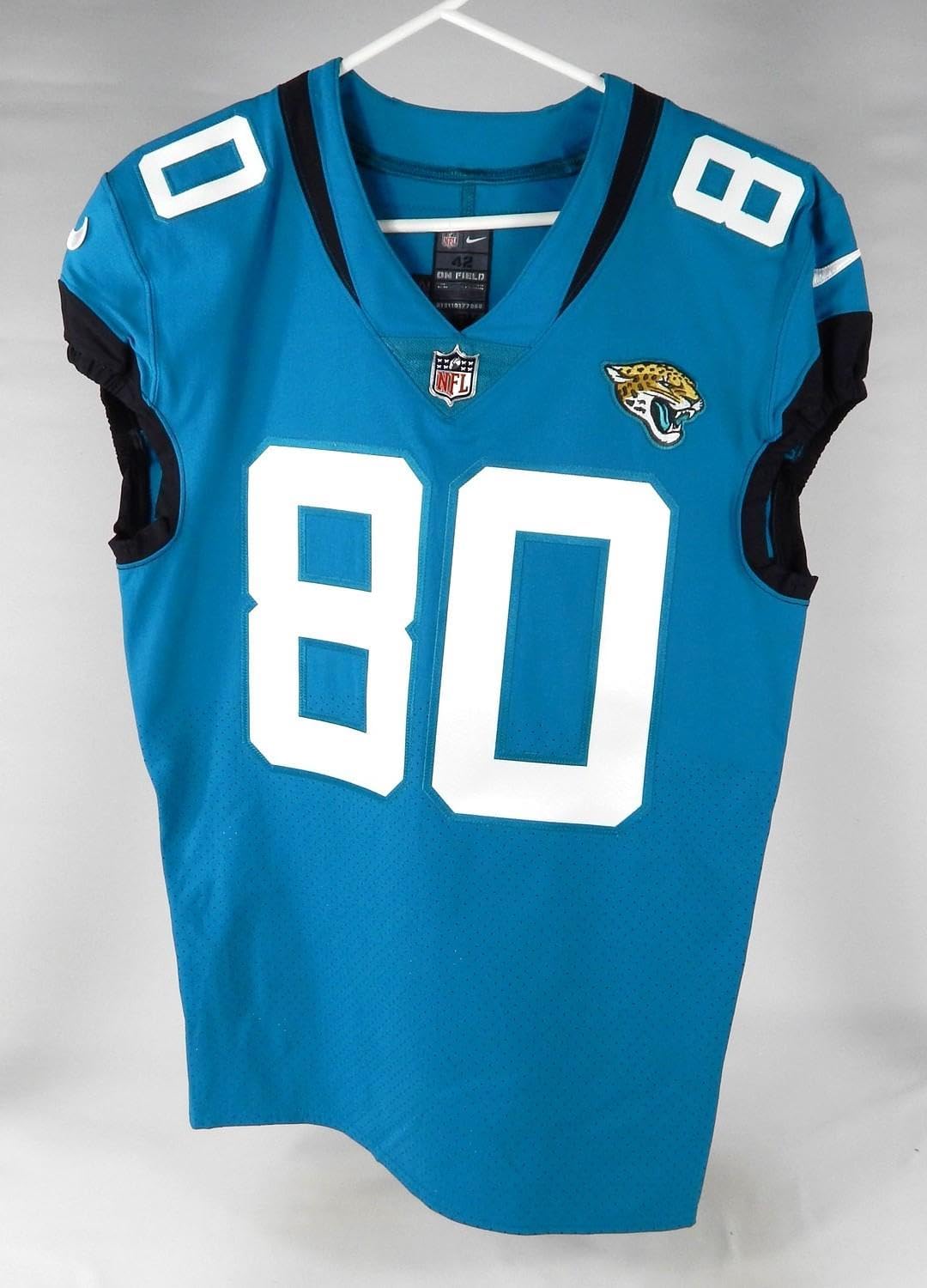 2021 Jacksonville Jaguars James O'Shaughnessy #80 Game Issued Jersey 42 6 - Unsigned NFL Game Used Jerseys