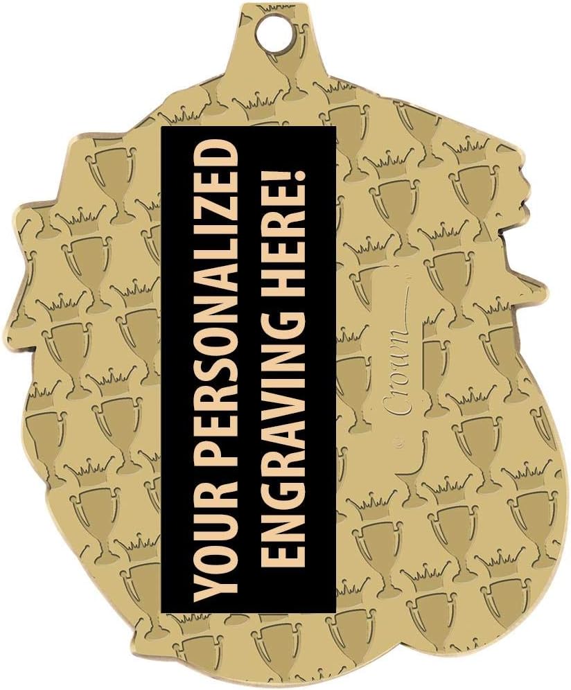 Attendance Medals - 1 1/2' Gold Perfect Attendance Medal, Great Academic Awards with Custom Engraving