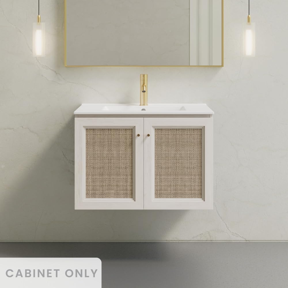 Swiss Madison Classe 30' Wall-Mounted Bathroom Vanity in White Oak Without Sink Top