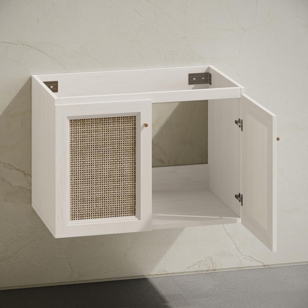 Swiss Madison Classe 30' Wall-Mounted Bathroom Vanity in White Oak Without Sink Top