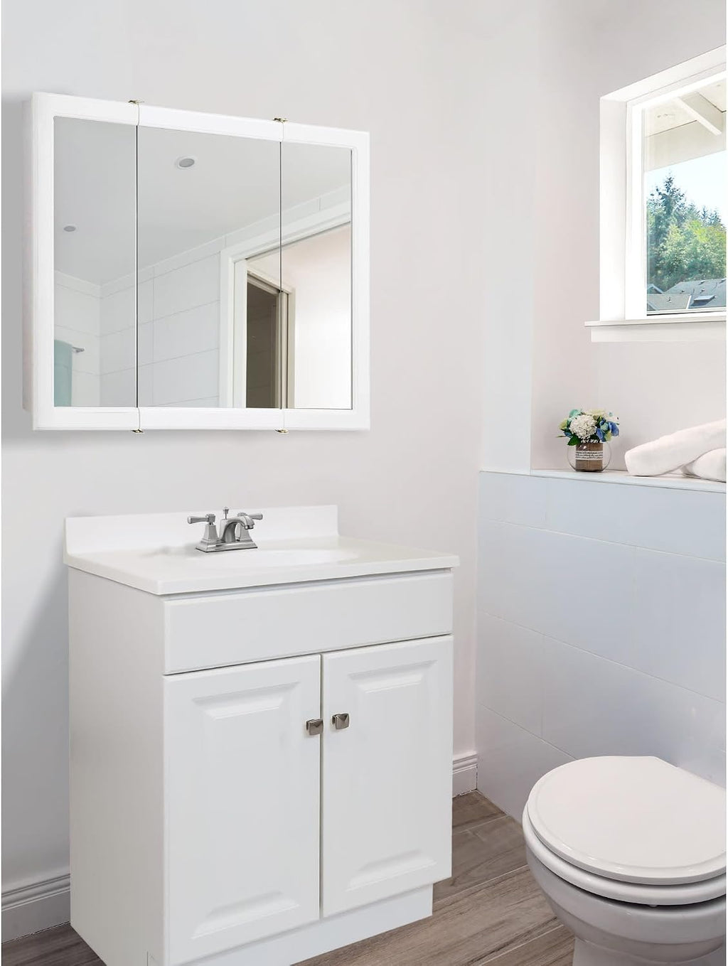 Design House Wyndham 25 Inch Bathroom Vanity with Top, Ready to Assemble, White, 591206