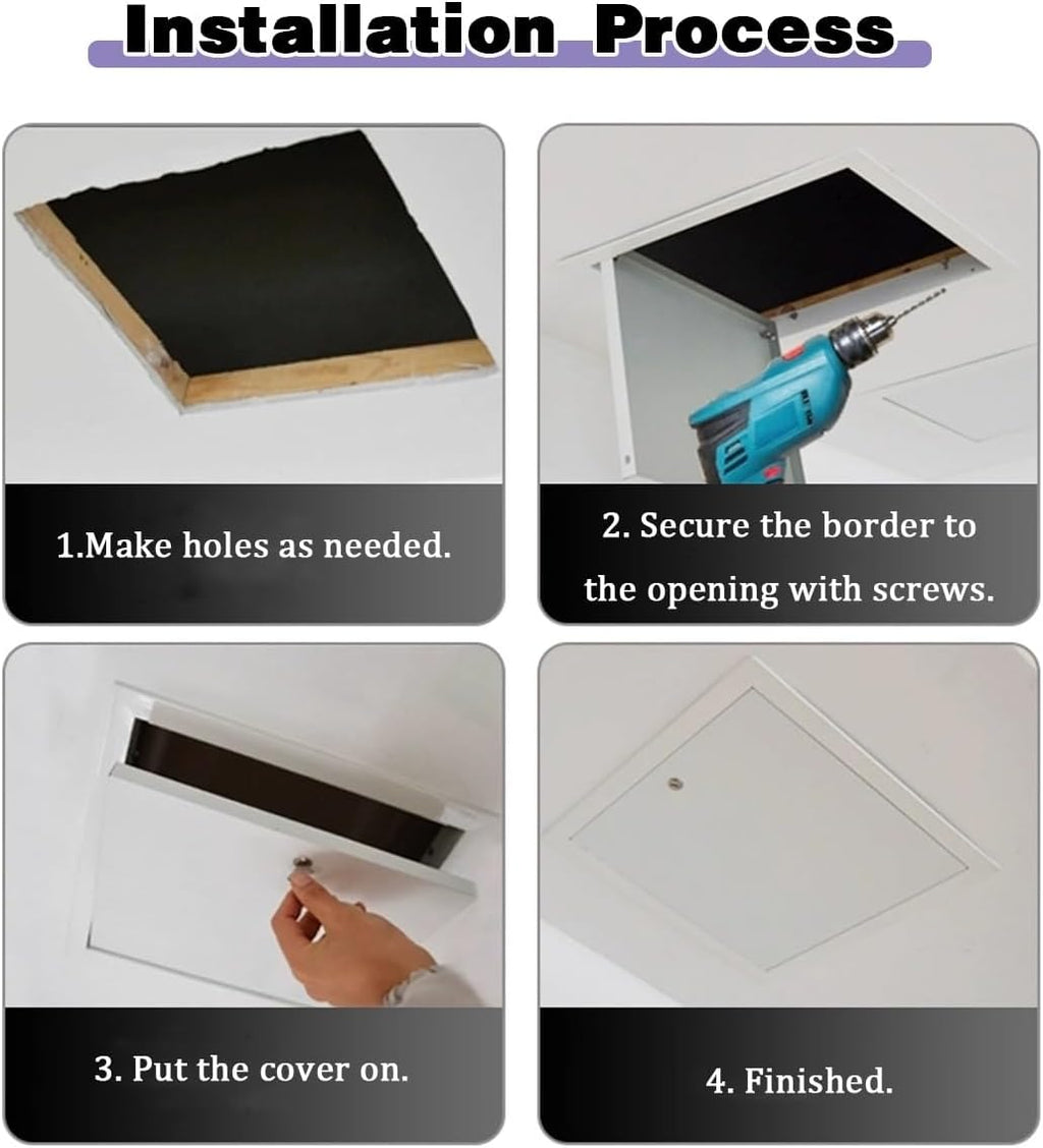 Access Doors Panel, Aluminum Alloy Wall Access Door for Drywall Ceiling Access Panel, for Electrical and Plumbing Hidden Cover (Screwdriver Latch)(28x28in(700x700mm))