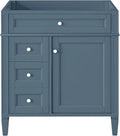 Favfurish 30''Bathroom Vanity Without Top Sink, Solid Wood Frame Modern Bathroom Storage Cabinet with 2 Drawers,1 Soft-Closing Door and a Tip-Out Drawer,for Bathroom (NOT Include Basin),Blue