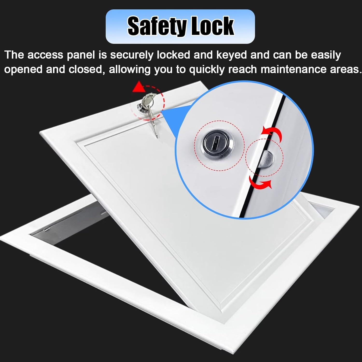 Kunovo Attic Access Hole Door Cover in Ceiling, Lockable Electrical and Plumbing Access Panel Concealed, Metal Inspection Hatch for Hotel/Residential(90x90 cm (36x36 in))
