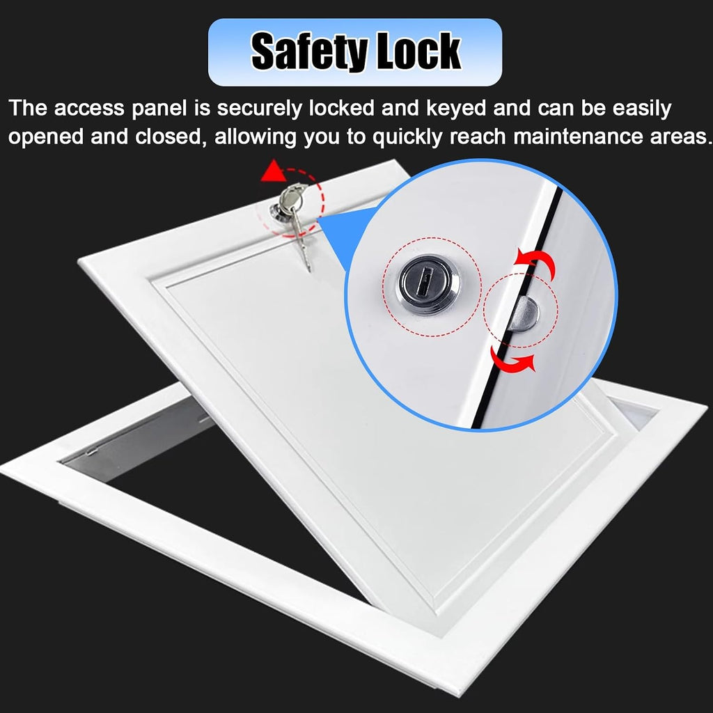 Kunovo Attic Access Hole Door Cover in Ceiling, Lockable Electrical and Plumbing Access Panel Concealed, Metal Inspection Hatch for Hotel/Residential(35x45 cm (14x18 in))