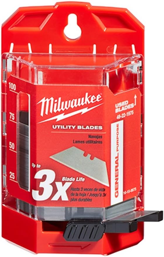 Milwaukee 48-22-1975 General Purpose Utility Blades with Dispenser (75-Piece) New 12 Pack