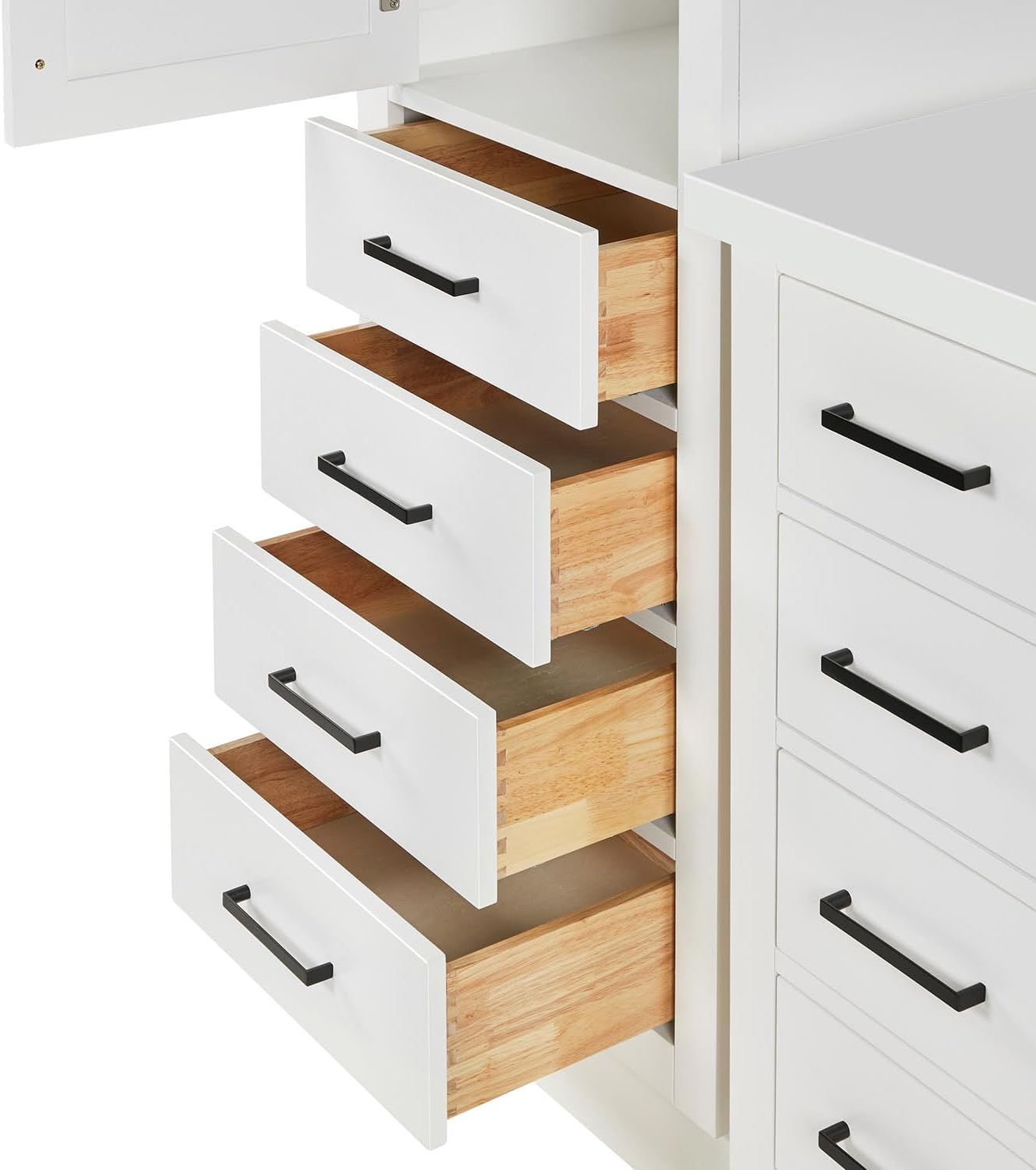 ARIEL Hepburn 69 Inch Includes 20 Inch Linen Cabinet and 1 of 49 Inch Single Rectangle Sink Bathroom Vanity with Pure White Quartz Countertop 1.5 Inch in White