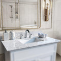 Marble White Stone Vanity Top - 37 Inch Vanity Sink Tops, Gorgeous Counter top with Ceramic Sink & Backsplash for Bathroom Kitchen, No Cabinet