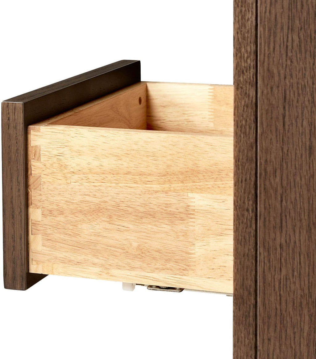DKB Isabella 42-Inch Brown Oak Single Bathroom Vanity with Sink, 1.5-Inch Edge Pure White Quartz Countertop & 4' Backsplash, Soft-Closing Doors & Drawers, Solid Oak Wood Construction