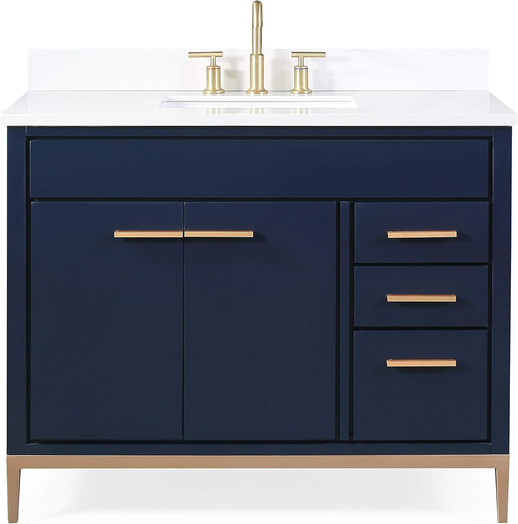 42' Beatrice Contemporary Navy Blue Bathroom Sink Vanity TB-9444NB-V42