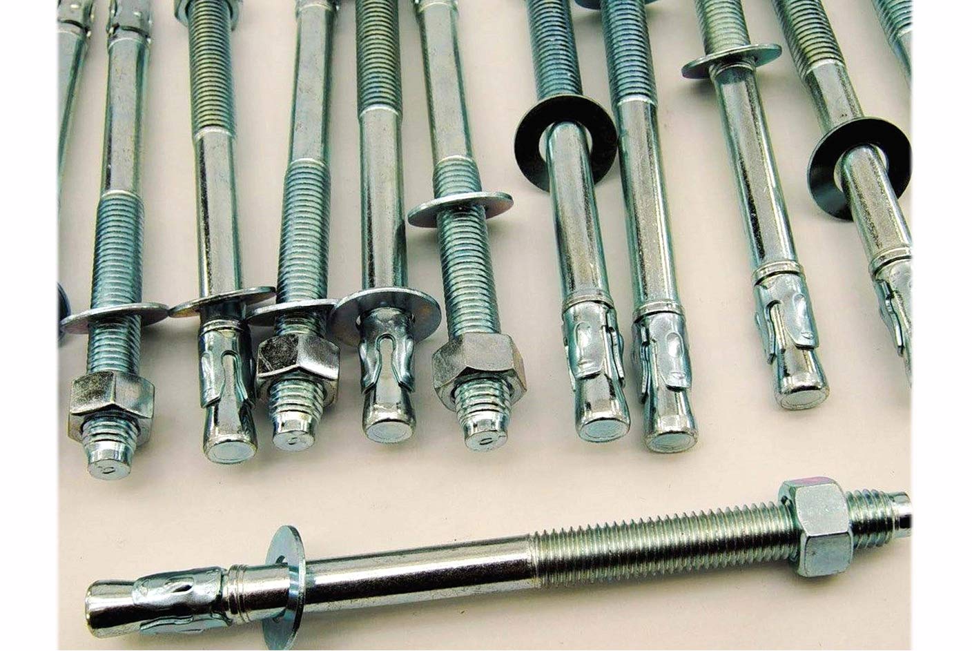 New Package of 10 (pcs) Wedge Anchor Bolts 5/8' x 8-1/2' Includes Nuts & Washers Set #MO1548-P Warranity by Pr-Mch