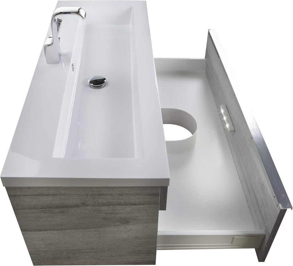 Cutler Kitchen and Bath Beachwood 42 in. W x 18.25 in. D x 20 in. H Single Sink Wall Mounted Bathroom Vanity in Soho with Cultured Marble Top