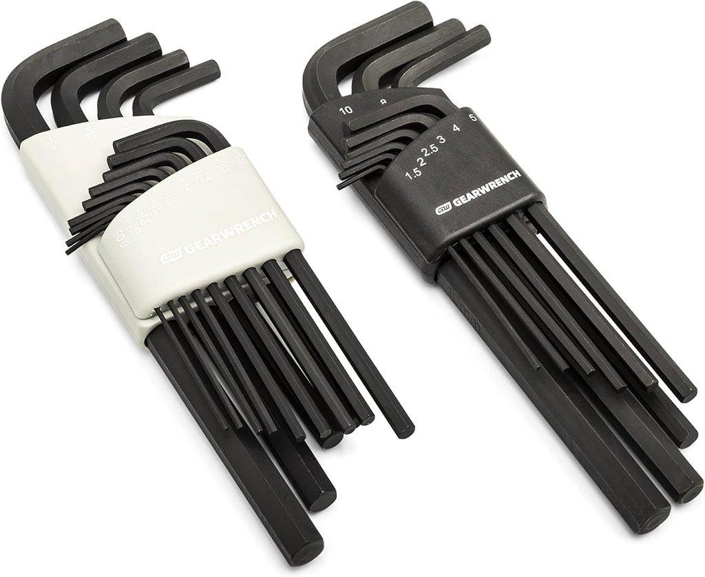 GEARWRENCH 44 Piece 90-Tooth SAE/Metric Ratcheting Wrench and Hex Key Set - 86528