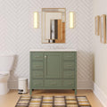 Horizon 42-inch Bathroom Vanity (Engineered White/Sage Green): Includes Sage Green Cabinet with Engineered White Countertop and White Ceramic Sink