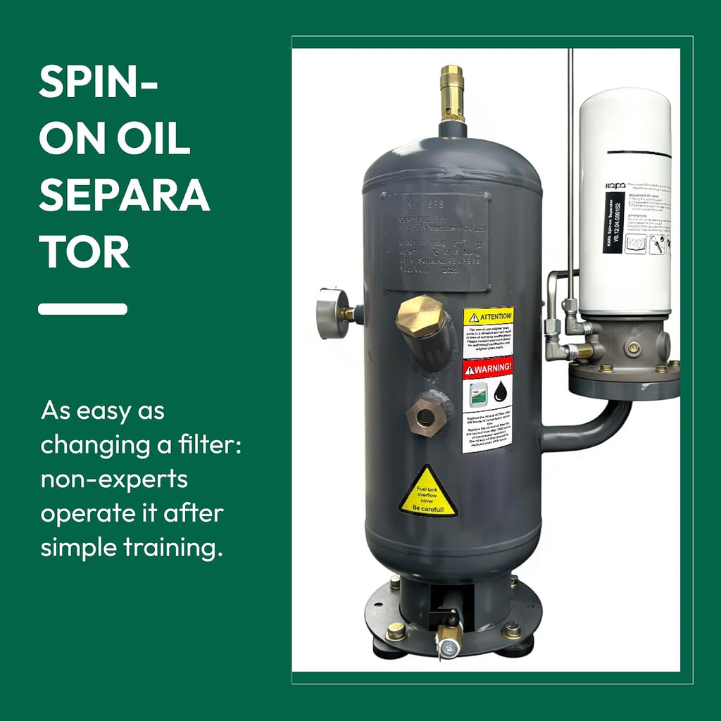 20HP Rotary Screw Air Compressor – 80 CFM, 116 PSI, 230V 3-Phase | Industrial Air Compressor System ASME UL