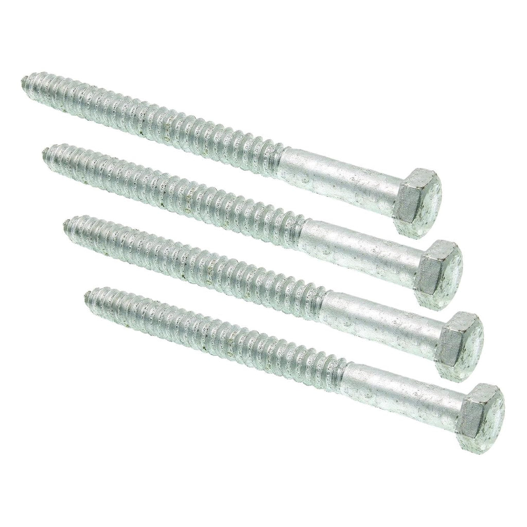 Prime-Line 9057548 Hex Lag Screws, 5/8 in. X 8 in, A307 Grade A Hot Dip Galvanized Steel (10 Count), Zinc (Pack of 4)