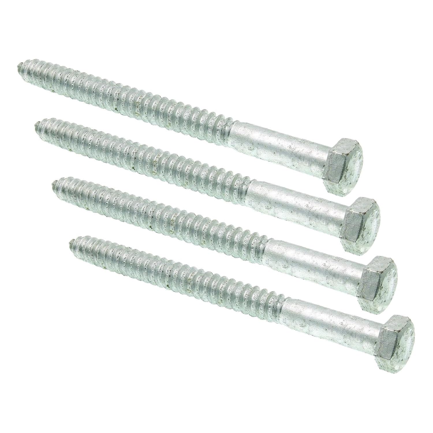Prime-Line 9057548 Hex Lag Screws, 5/8 in. X 8 in, A307 Grade A Hot Dip Galvanized Steel (10 Count), Zinc (Pack of 4)