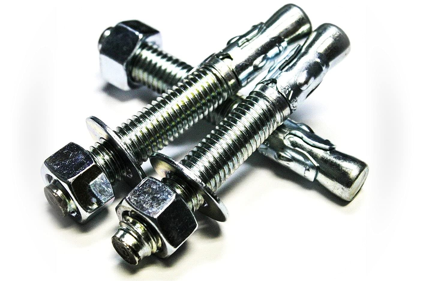 New Package of 25 (pcs) 5/8' x 4-1/2' Wedge Anchors - Zinc Set #TR-2018F Warranity by Pr-Mch