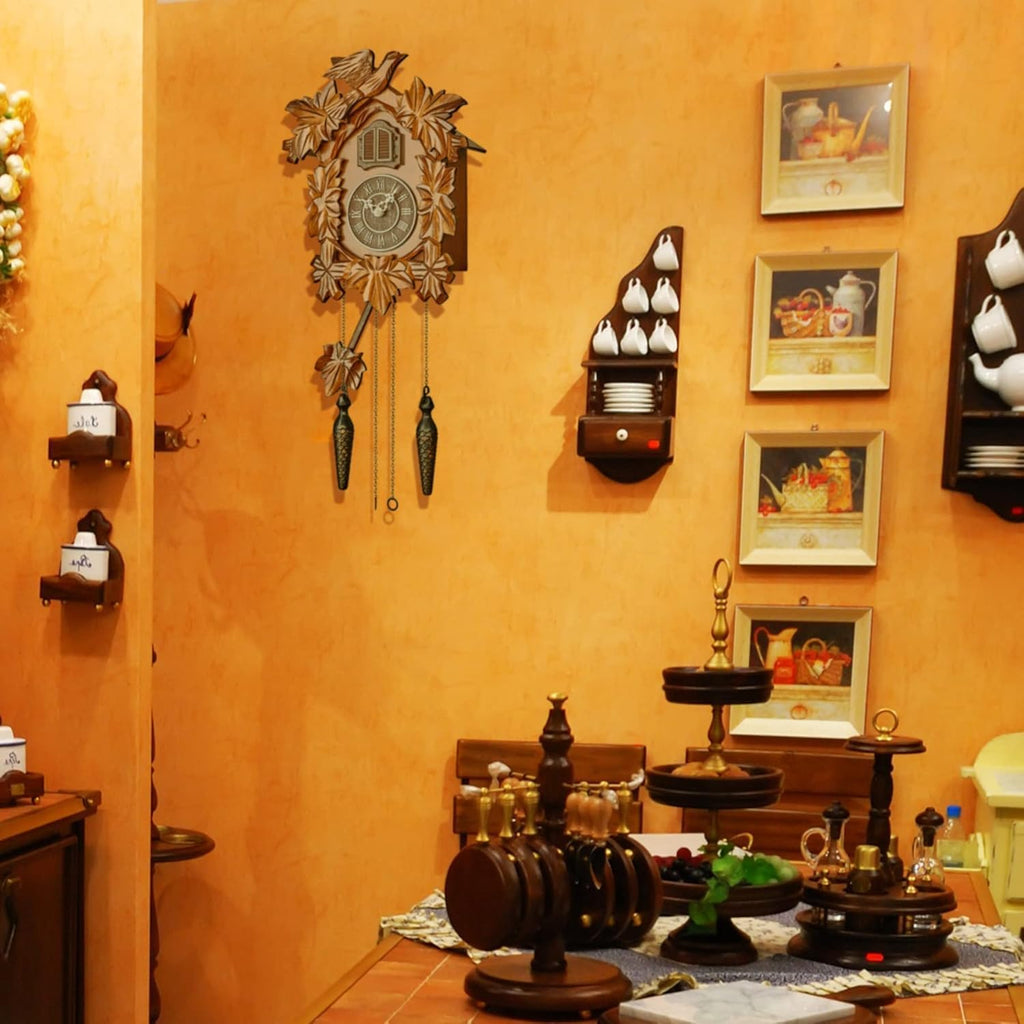 The Cuckoo Clock is A Wall Clock with A Night Mode, Hand-Carved, Suitable for Living Rooms, Bedrooms and Offices Suitable for Kitchen, Living Room or Office(Blue)