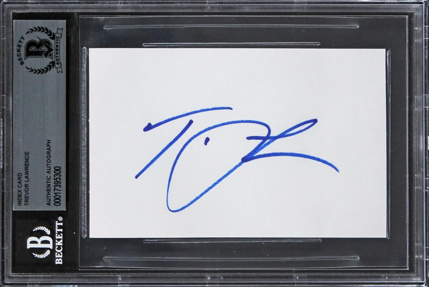Jaguars Trevor Lawrence Signed 3x5 Index Card Autographed BAS Slabbed - NFL Cut Signatures