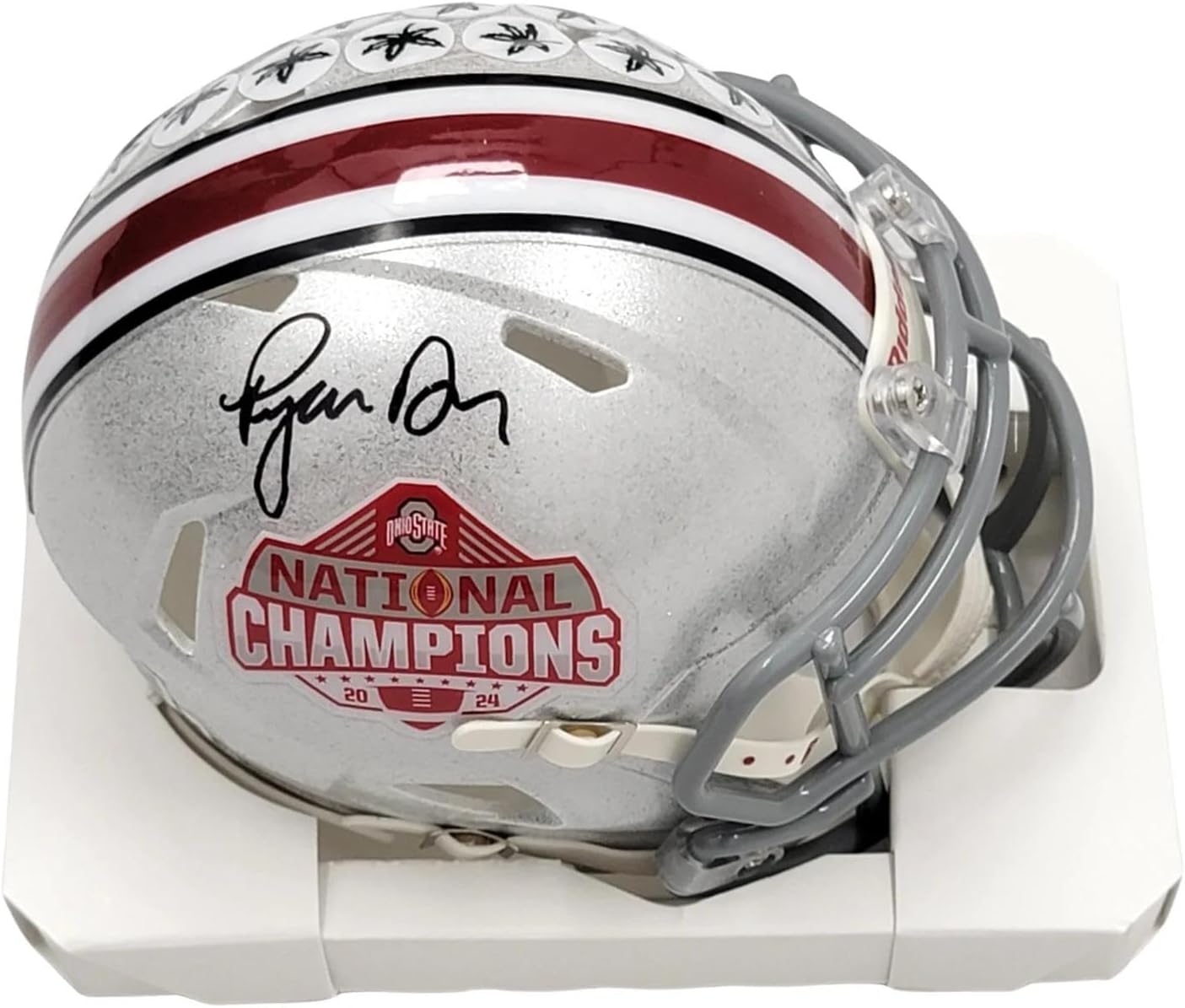 Ryan Day Autographed Ohio State 2024 National Championship Mini Helmet Beckett - Autographed College Mini Helmets