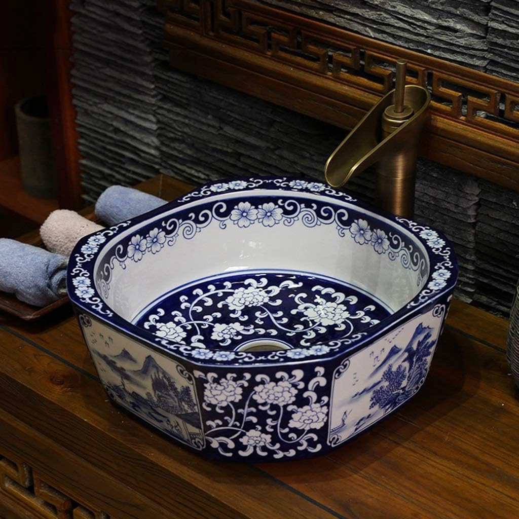 Bathroom Bar Vanity Vessel Sinks Above Counter Vanity Sink Tops Corridor Unique Chinese Laundry Basin Traditional Bathroom Washbasin,42 * 16Cm,A,42 * 16cm