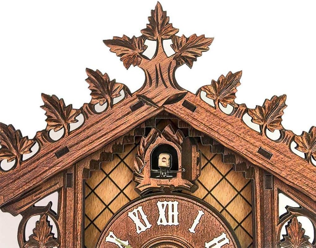 Forest Hand-Carved Cuckoo Clock, Multi Scenario Application Quartz Pendulum Wall Clock, House Home Decor Hotel and Classroom Movable Bird Home Decor