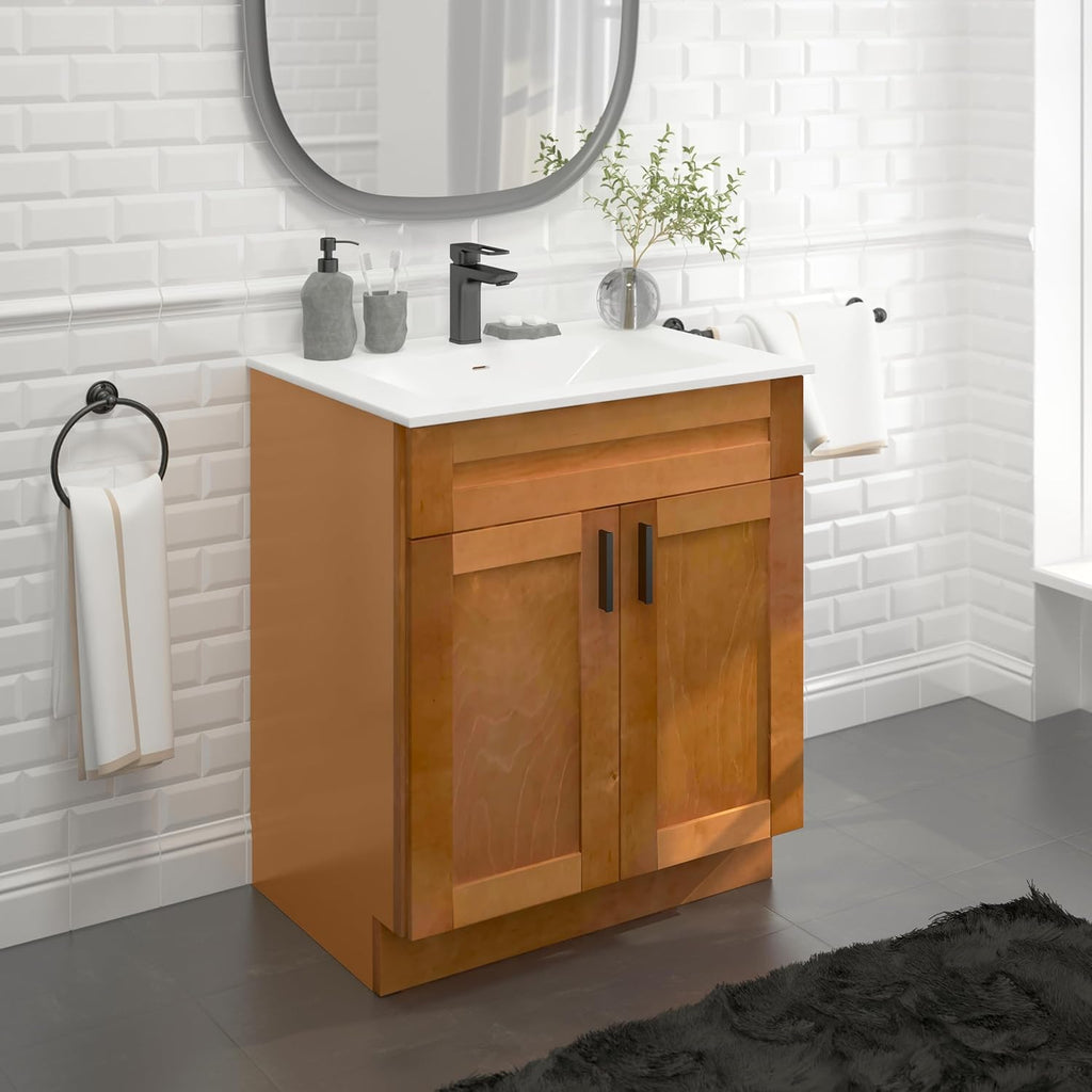 Maple Shaker Sink Base Bathroom Vanity 24'/30'/36' Width (30' Width)