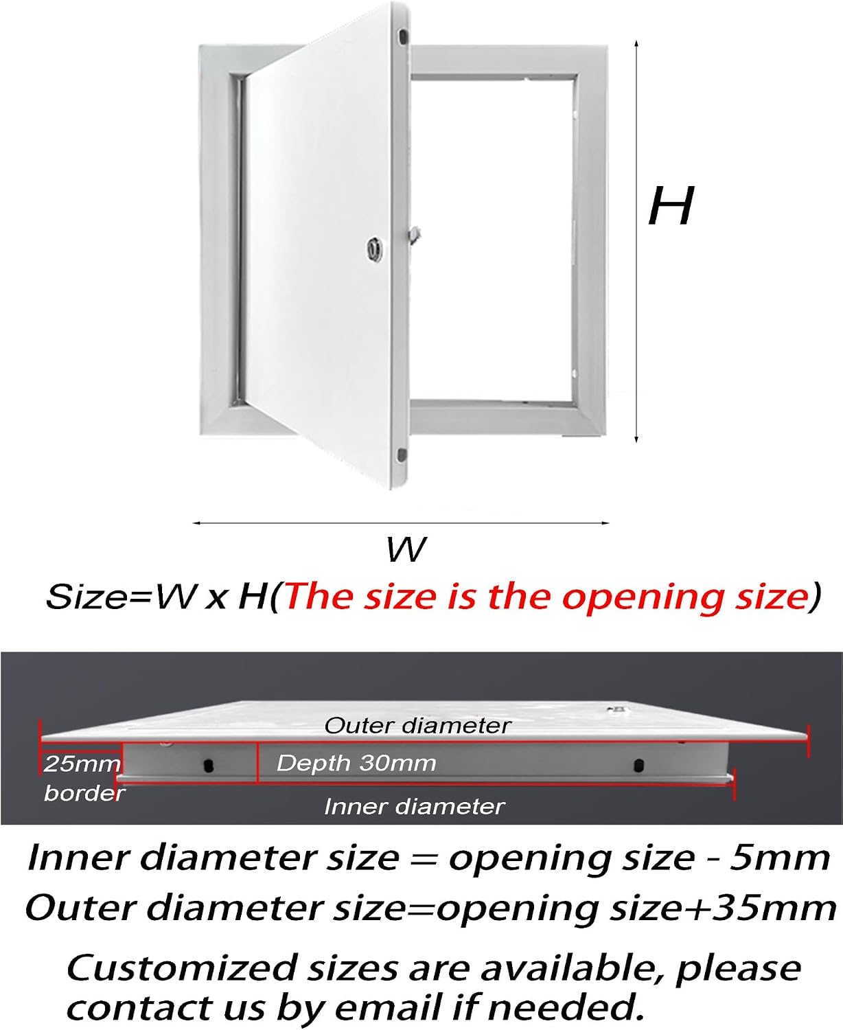 Metal Access Door Access Doors Panel for Drywall Access Panel for Wall and Ceiling Electrical and Plumbing (Screwdriver Latch)(9.8X9.8in/25X25CM)