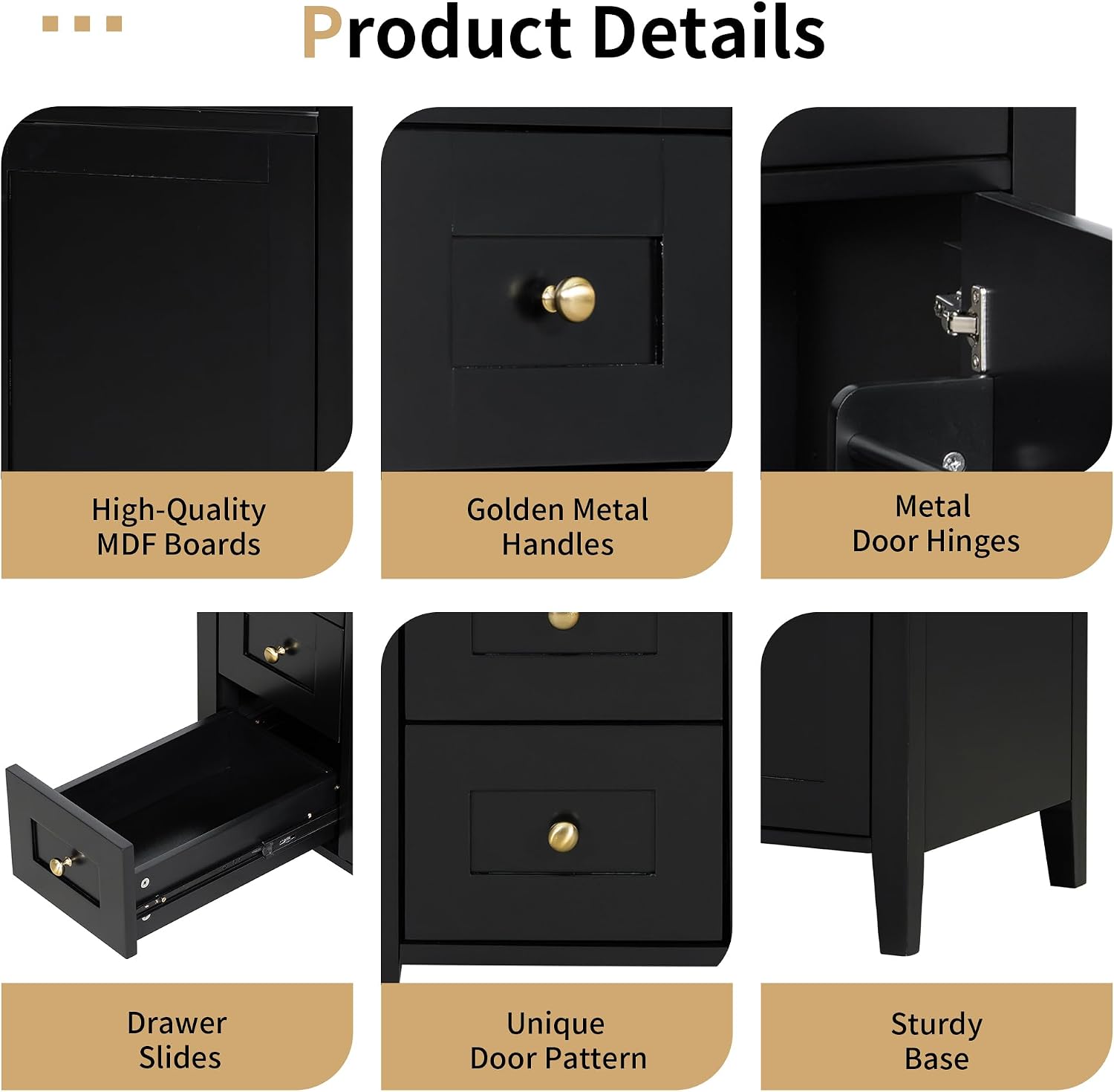 30-inch Bathroom Vanity with Sink Combo, Free-Standing Single Storage Cabinet with Tilt-Out Drawer, 3 Drawers, Adjustable Shelf & Storage Rack, Vanity with Ceramic Basin for Bathroom (Black)