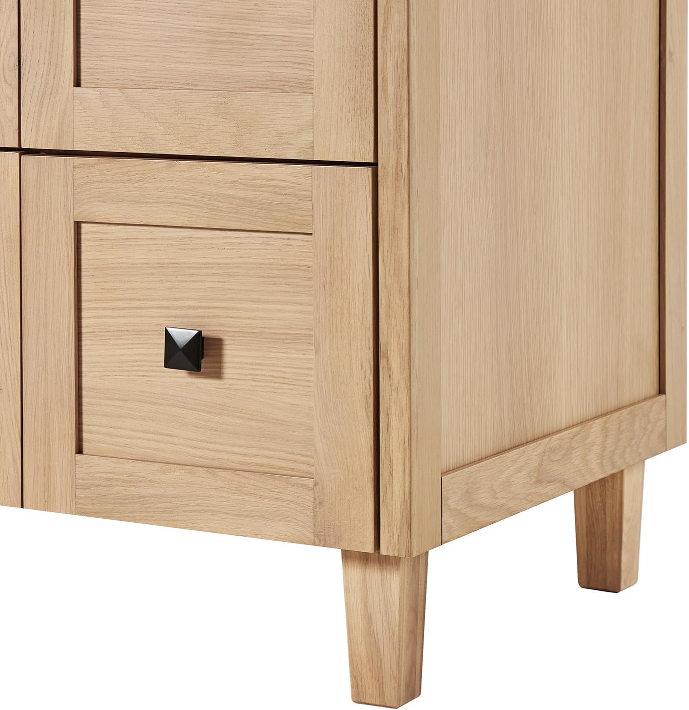 ARIEL Monroe 48-inch Bathroom Vanity with Sink,Solid Wood, 1.5-inch Italian Carrara Marble Countertop, Single Rectangular Porcelain Sink, Dovetail Drawers, White Oak