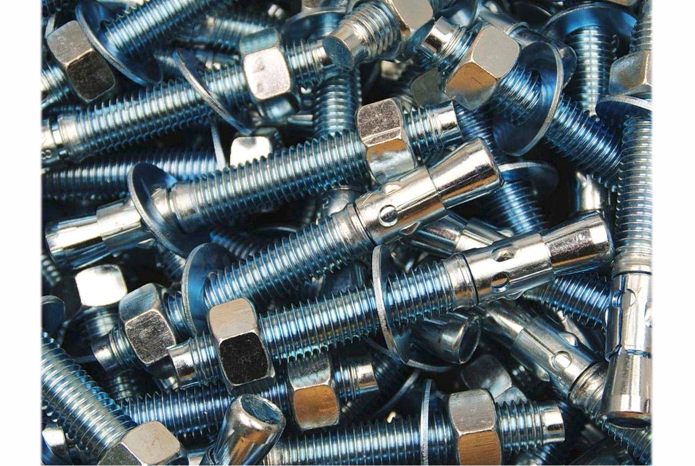 New Package of 10 (pcs) Wedge Anchor Bolts 5/8' x 5 Includes Nuts & Washers Set #MO0318-P Warranity by Pr-Mch